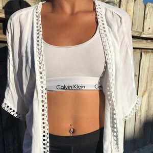 White kimono/ tie top